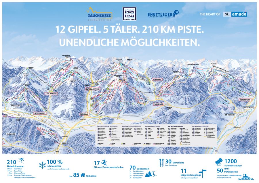 (c)Skiparadies Zauchensee - Panoramakarte Winter