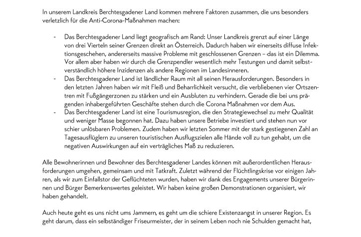 (c)Marktgemeinde Berchtesgaden - Schreiben an Dr. Markus Söder