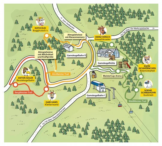 (c)Zauchensee - Plan vom Gamskogel "Meistercup der Alpentiere"