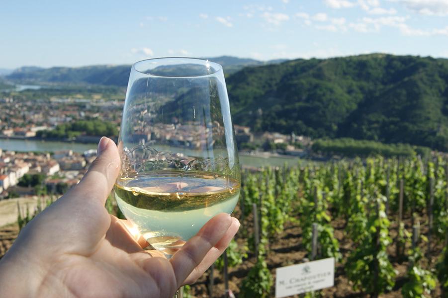 (c) CroisiEurope - La-Chapelle Paul Jaboulet Aine Verre Vin Blanc